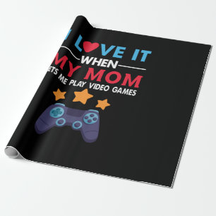 Gamer Gift Meine Mama Lasse mir Video Game spielen Geschenkpapier