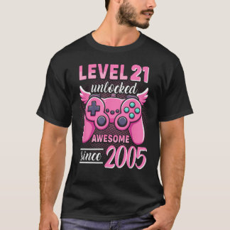Gamer Girl 21. Geburtstag Awesome Seit 2005 21 T-Shirt