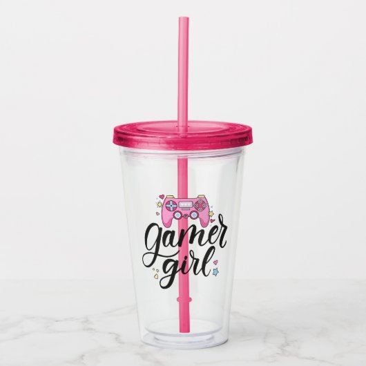 Gamer Girl Acryltrinkbecher (Vorderseite)