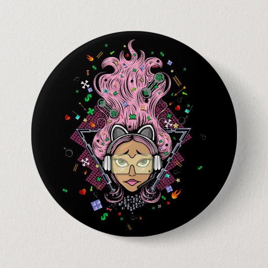 Gamer Girl Button (Vorderseite)