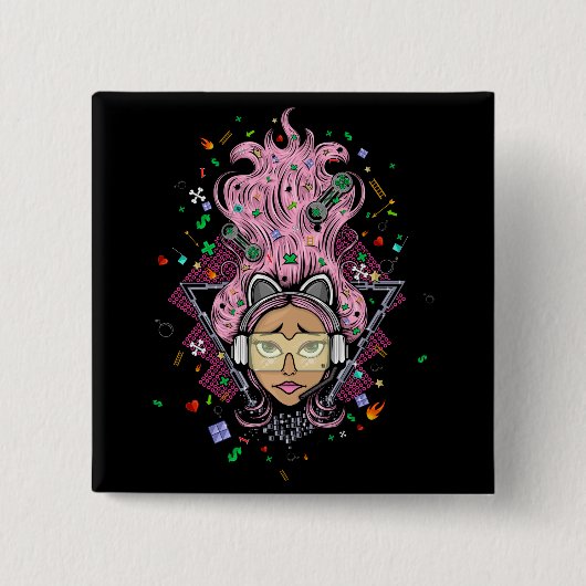 Gamer Girl Button (Vorderseite)
