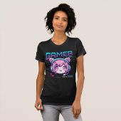 Gamer Girl Cat T-Shirt (Vorne ganz)
