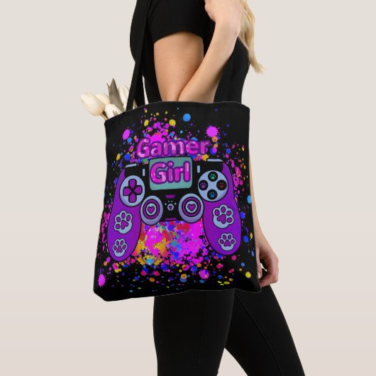 Gamer Girl Controller Paint Colorful Fun Tasche (Von Nahem)