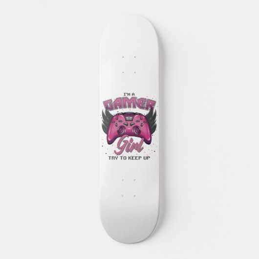 Gamer Girl Design Skateboard (Vorderseite)