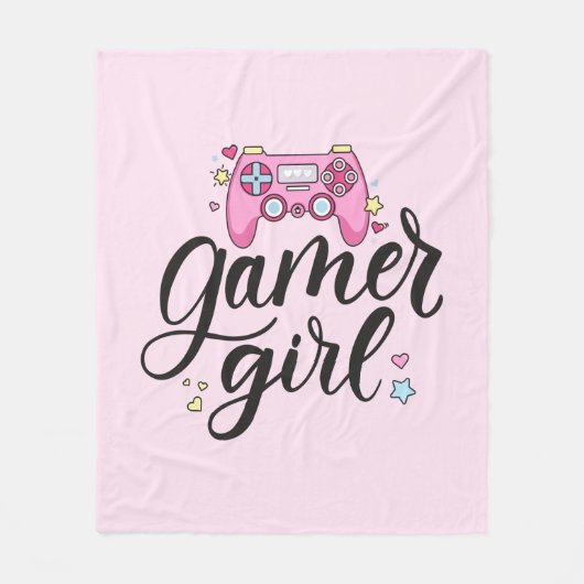 Gamer Girl Fleecedecke (Vorderseite)