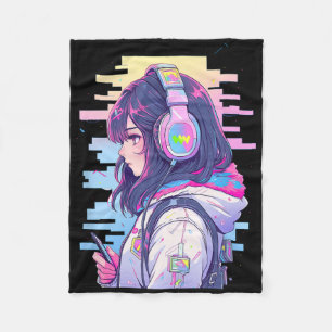 Gamer Girl Funny Pastel Japan Anime Streamer Japan Fleecedecke
