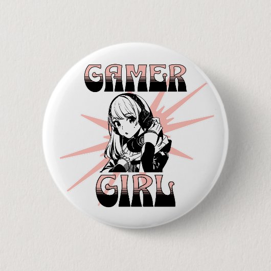 Gamer Girl | Gaming Button (Vorderseite)