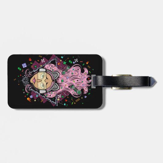 Gamer Girl Gepäckanhänger (Rückseite horizontal)