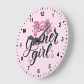 Gamer Girl Große Wanduhr (Winkel)