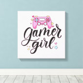 Gamer Girl Leinwanddruck (Insitu (Holzboden))