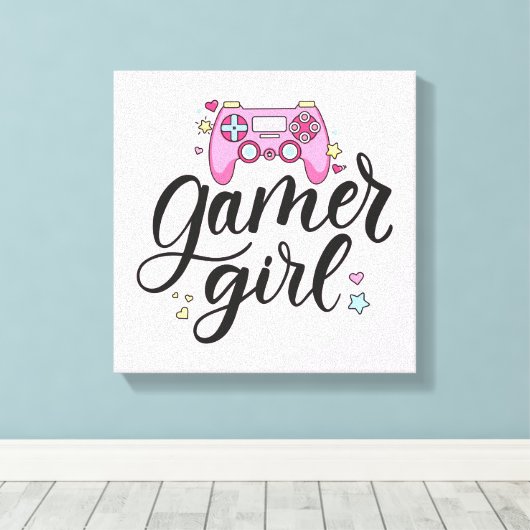 Gamer Girl Leinwanddruck (Insitu (Holzboden))
