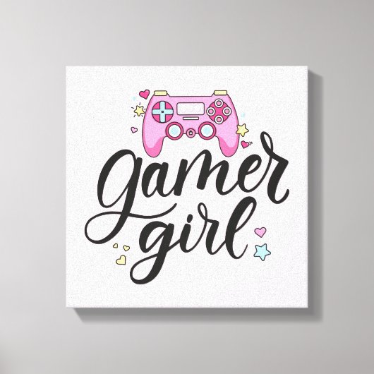 Gamer Girl Leinwanddruck (Vorderseite)