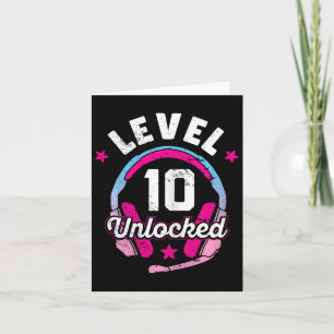 Gamer Girl Level 10 Entsperrtes Videospiel 10. Geb Karte