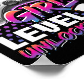 Gamer Girl Level 11 Entsperrtes Videospiel 11. Geb Poster (Ecke)