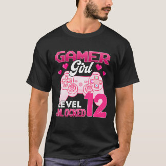 Gamer Girl Level 12 Entsperrtes Videospiel 12. Geb T-Shirt
