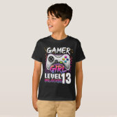 Gamer Girl Level 13 Entsperrtes Videospiel 13. Geb T-Shirt (Vorne ganz)