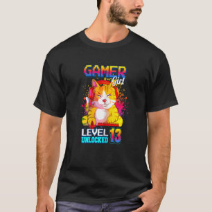 Gamer Girl Level 13 unverschlossene 13. Geburtstag T-Shirt