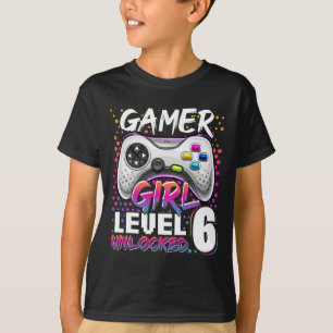 Gamer Girl Level 6 Unlock Video Game 6. Geburtstag T-Shirt