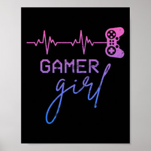 Gamer Girl Niedlich Heartbeat Gamer for Girl Poster