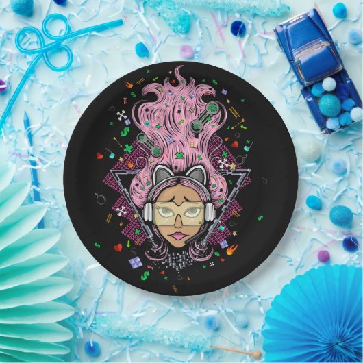 Gamer Girl Pappteller (Party)