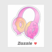Gamer Girl Pastel Donut Headset Aufkleber (Blatt)