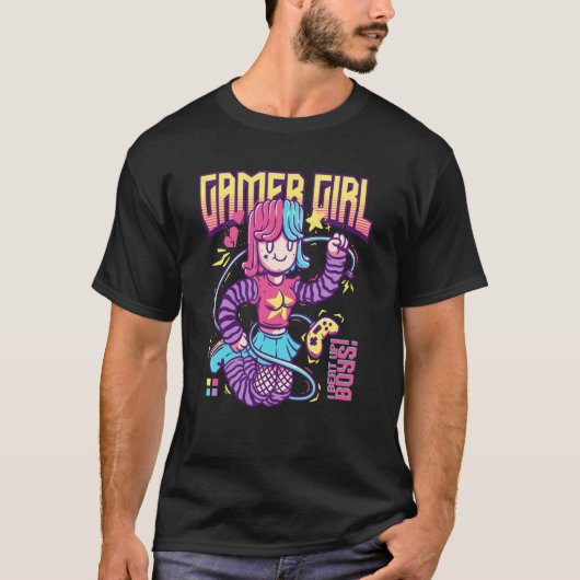 Gamer Girl PC Gaming Video Game E girl Computer Ga T-Shirt (Vorderseite)