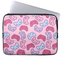 Gamer Girl Pink Cartoon Video Game Controllers