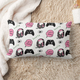 Gamer Girl Pink und Black Lendenkissen
