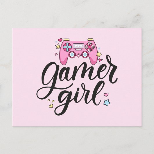 Gamer Girl Postkarte (Vorderseite)