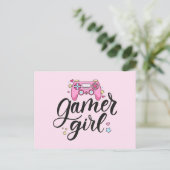 Gamer Girl Postkarte (Stehend Vorderseite)