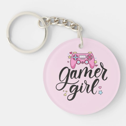Gamer Girl Schlüsselanhänger (Vorderseite)