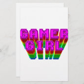 Gamer Girl Text Briefpapier (Vorne/Hinten)