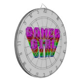 Gamer Girl Text Dartscheibe (Vorderseite Links)