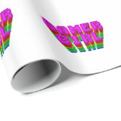 Gamer Girl Text Geschenkpapier (Rolleneckpunkt)