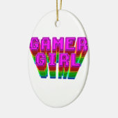 Gamer Girl Text Keramik Ornament (Links)