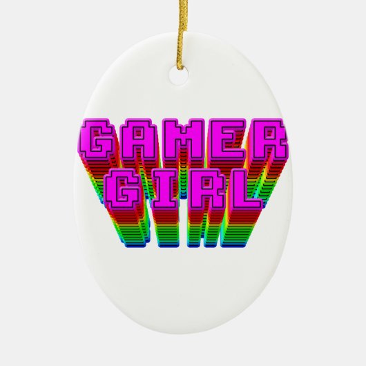 Gamer Girl Text Keramik Ornament (Vorne)