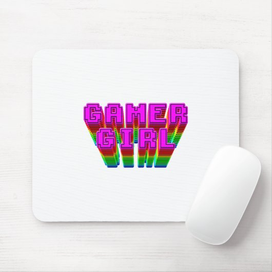Gamer Girl Text Mousepad (Mit Mouse)