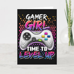 Gamer Girl Time to Level Up Video Game Birthday Gi Karte