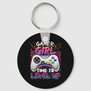 Gamer Girl Time to Level Up Video Game Birthday Gi Schlüsselanhänger