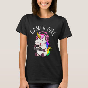 Gamer Girl Unicorn Gaming Niedlich Video Game Gift T-Shirt