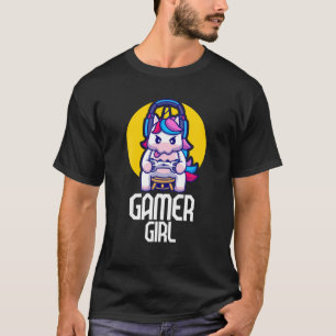 Gamer Girl Unicorn Gaming Niedlich Video Game Wome T-Shirt
