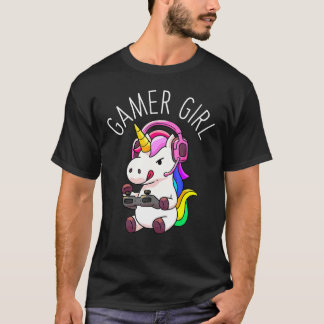 Gamer Girl Unicorn Gaming Niedliches Videospiel Fr T-Shirt