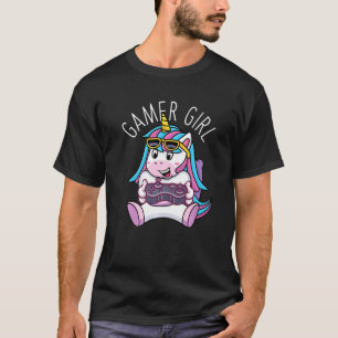 Gamer Girl Unicorn Gaming Niedliches Videospiel Gi T-Shirt