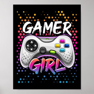 Gamer Girl Video Game Controller Gaming Geburtstag Poster