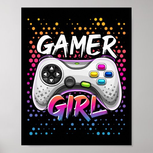 Gamer Girl Video Game Controller Gaming Geburtstag Poster (Vorne)