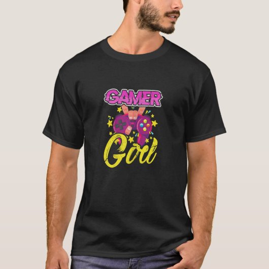 Gamer Girl Video Game Gamepad Controller VI T-Shirt (Vorderseite)