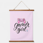 Gamer Girl Wandteppich Mit Holzrahmen (Vorderseite)