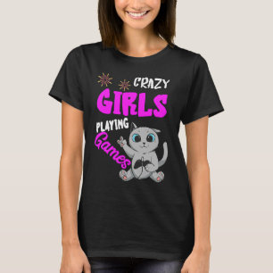 Gamer Girls Niedlich Gamer Cat Konsolen Gamer Gami T-Shirt