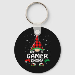 Gamer Gnome Buffalo Kariert Matching Family Christ Schlüsselanhänger