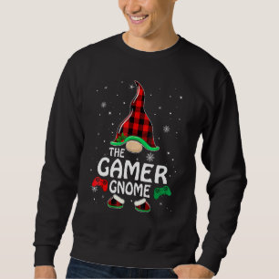 Gamer Gnome Buffalo Kariert Matching Family Christ Sweatshirt